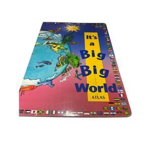 “It’s A Big Big World” Atlas, for Kids and adults, 23"X16", geography Book, 1991